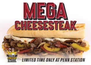 Mega Cheesesteak sub for a limitied time.